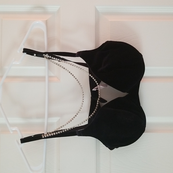 đź–¤Y2K VICTORIA SECRET VINTAGE BLACK VELVET BRA WITH MATCHING THONGđź–¤ - Picture 6 of 11